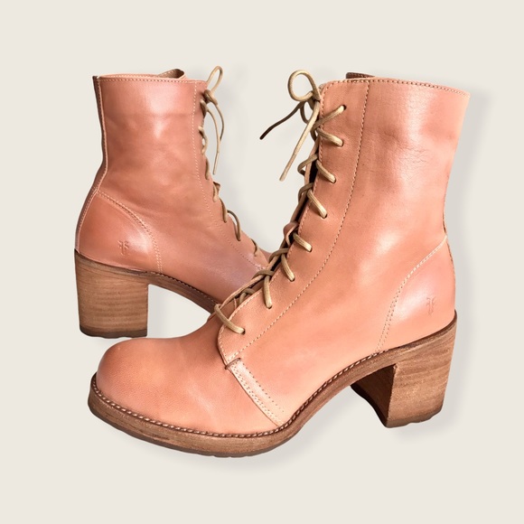 Frye Karen Rose Leather Combat LaceUp Ankle Boots - Picture 14 of 16